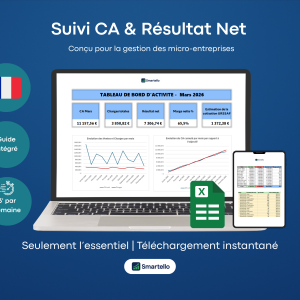 Tableau Suivi Micro-Entreprise Excel | CA, charges et rentabilité