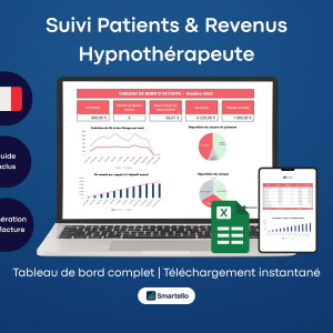 Fichier Hypnothérapeute Excel | Patients, revenus & facturation automatique