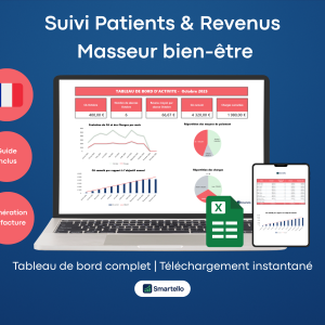 Fichier Masseur Bien-Être Excel | Patients, revenus & facturation automatique