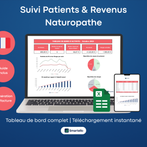 Fichier Naturopathe Excel | Patients, revenus & facturation automatique