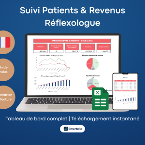 Fichier Réflexologue Excel | Patients, revenus & facturation automatique