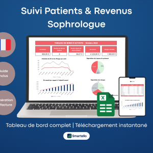 Fichier Sophrologue Excel | Patients, revenus & facturation automatique