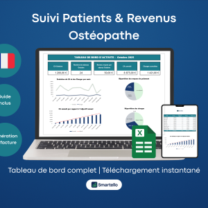 Fichier Ostéopathe Excel | Patients, suivis & facturation automatique