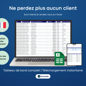 Tableau Suivi Clients Excel | Gestion simple pour indépendants