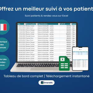 Tableau Suivi Patients Excel | Gestion simple pour praticiens