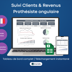 Fichier Prothésiste Ongulaire Excel | Clients, revenus & facturation automatique
