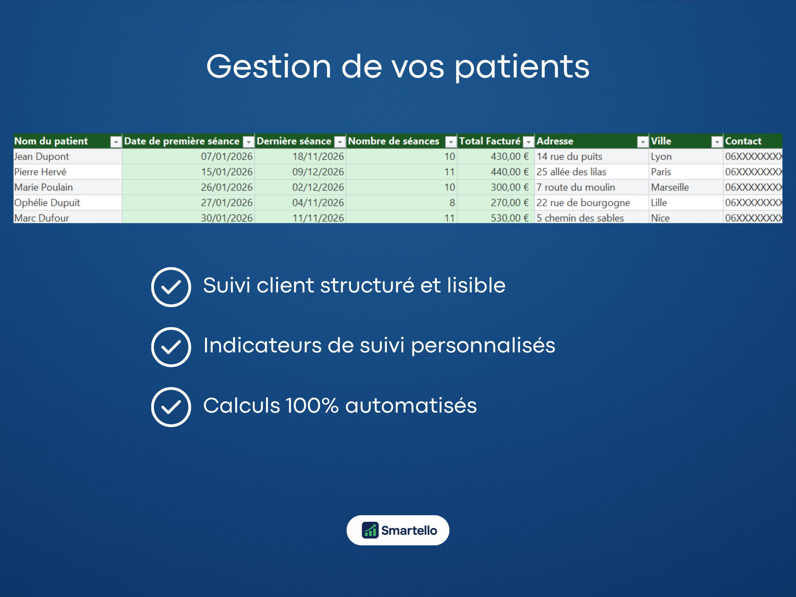 Fichier Orthoptiste Excel | Patients, suivis & facturation automatique – Image 3
