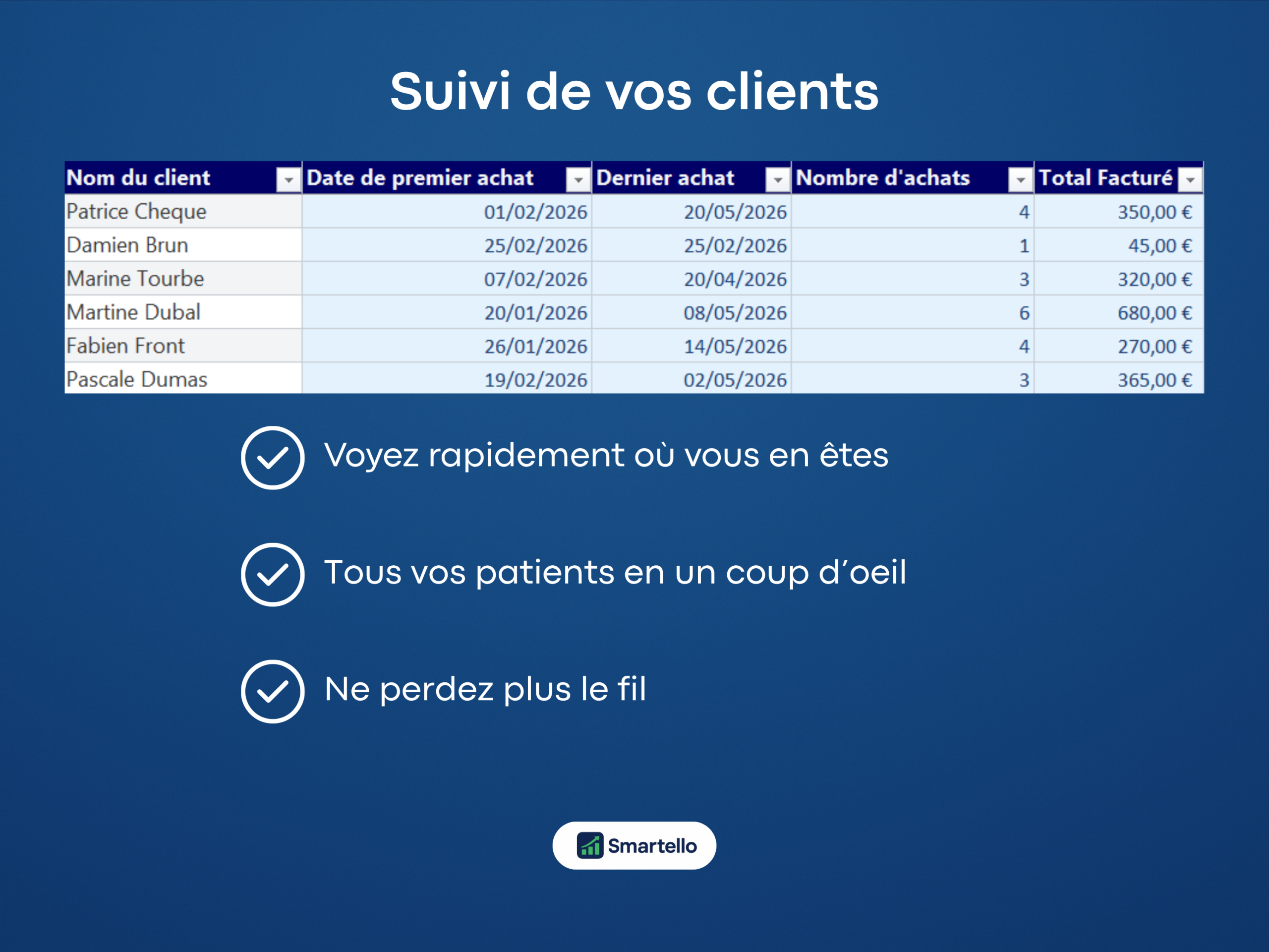 Tableau Suivi Clients Excel | Gestion simple pour indépendants – Image 2