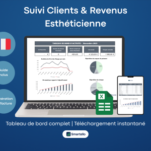 Fichier Esthéticienne Excel | Clients, revenus & facturation automatique